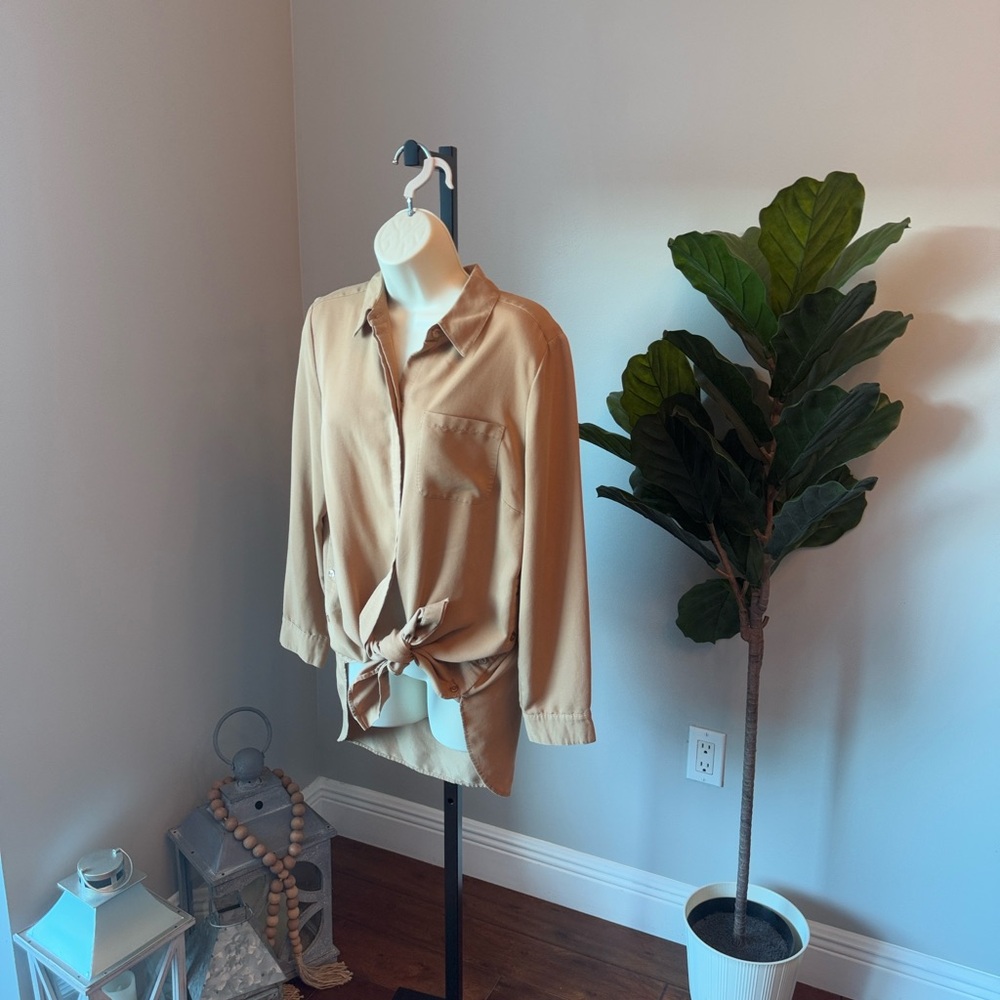 Chico's Tan Button Down Shirt